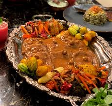 خوراک زبان با سس قارچ